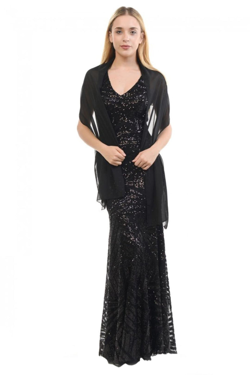 Lenovia USA 5150 V-Neck Mermaid Sequined Long Evening Prom Dress-New Collection