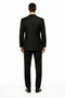 Tiglio Mens Black 3 Piece Suit – Single Button Classic Fit Pleated Wide Leg Pants Formal Business Church Suit - 100% Wool