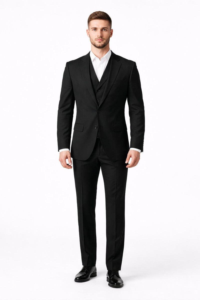 Porto Slim Fit, Pure Wool Suit & Vest by Tiglio Luxe TIG1036