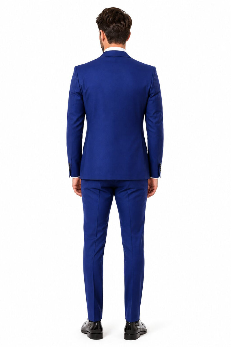 Big Lapel - Wide Lapel - Tom Ford Style Suit - Ticket Pocket - Royal Blue