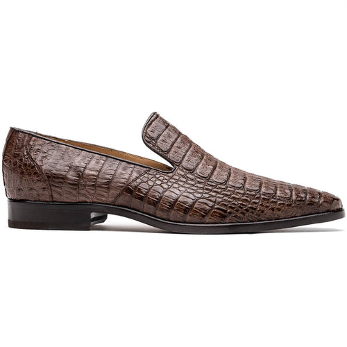 Marco Di Milano Trento Caiman Brown Crocodile Slip-on Loafers
