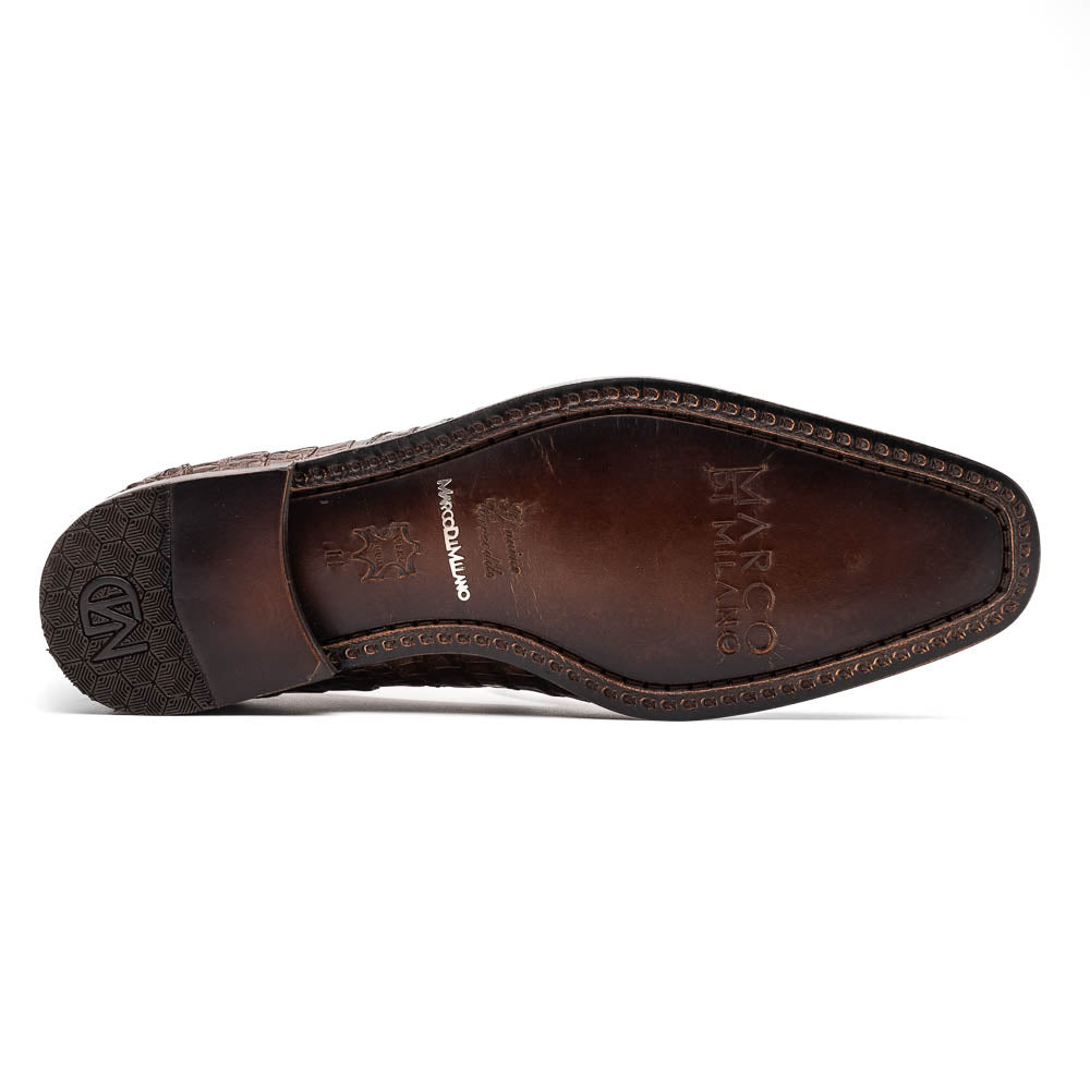 Marco Di Milano Trento Caiman Brown Crocodile Slip-on Loafers