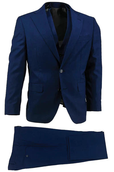 Tiglio Luxe Dolcetto Modern Fit Wool Suit Blue Pinstripe TL5062