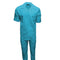 Mens Turquoise Linen Shirt and Pants Casual Outfit Set