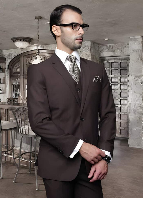 Mens Brown Wool Suit - Any Brand Style Size