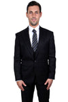 Mens Stacy Adams Suit - Stacy Adams Suit Men's Glen Plaid Suit - One Button Vested Peak Lapel in Black