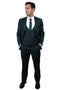 "Men's Hunter Green Skinny Wedding & Prom 2025 Suit - One Button Peak Lapel with Lowcut Vest"