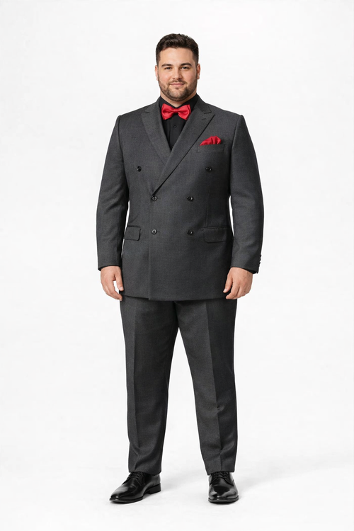Ultra Slim Fit Double Breasted Light Grey Suit - Narrow Leg Pants - Gucci Cut - Tapered Jacket