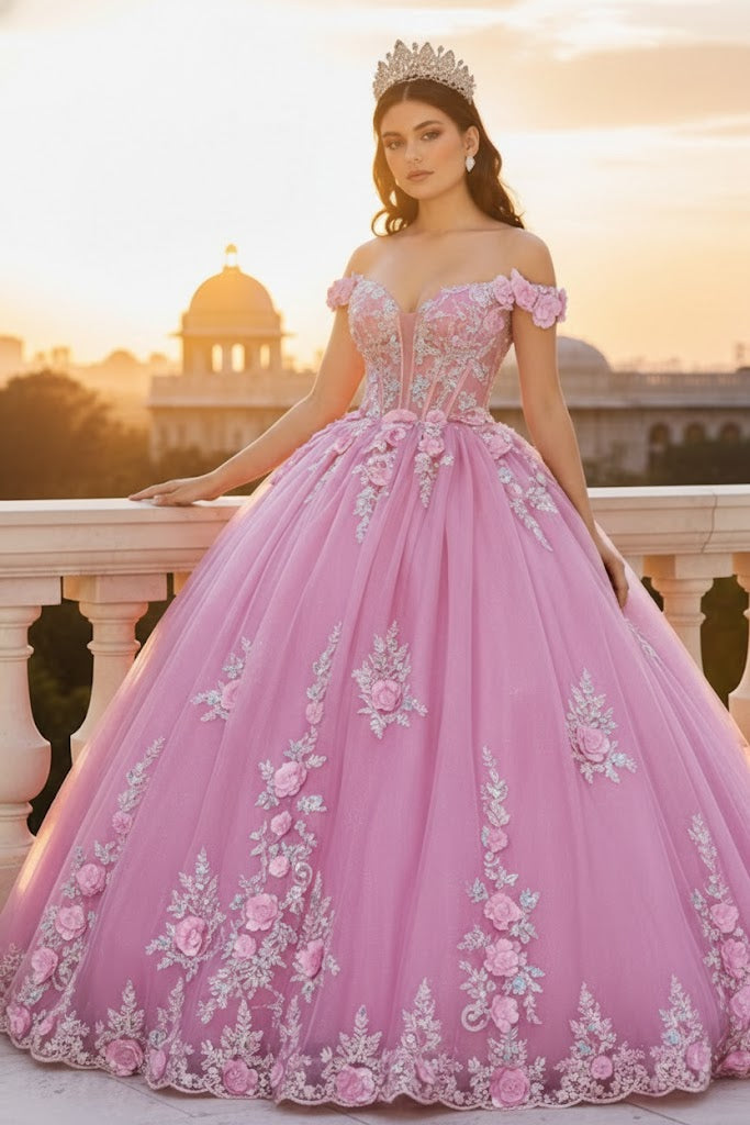 Gala Gown Off Shoulder Sheer Corset Prom Dress By Layla K LK262