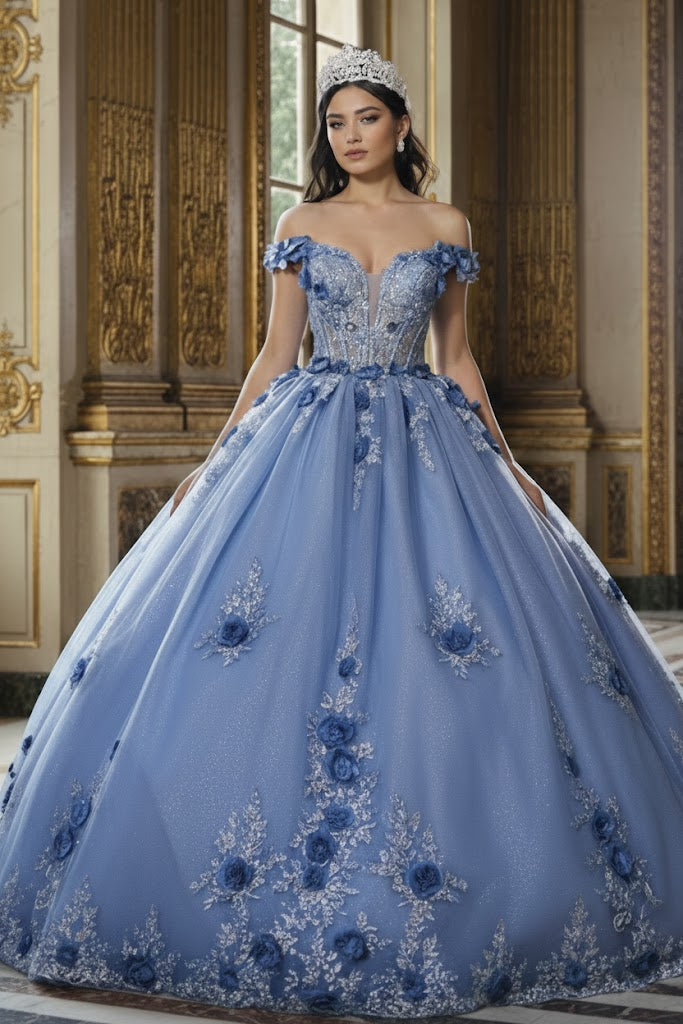 Gala Gown Off Shoulder Sheer Corset Prom Dress By Layla K LK262