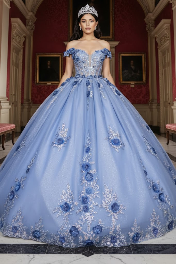 Gala Gown Off Shoulder Sheer Corset Prom Dress By Layla K LK262