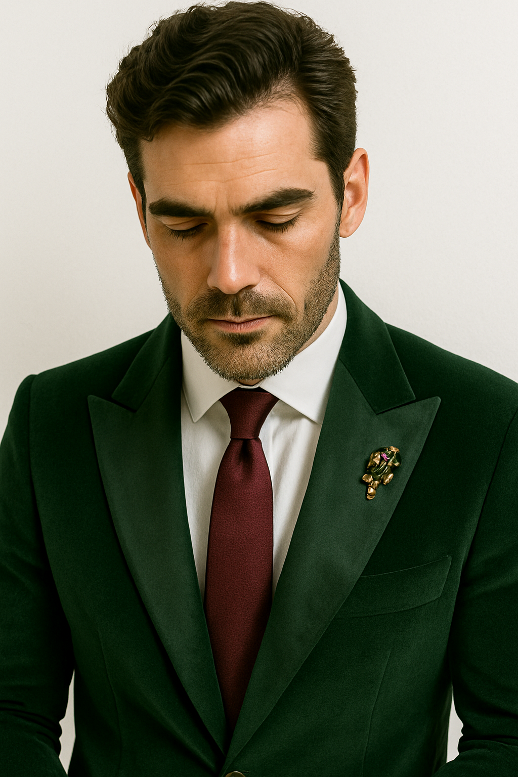 Velvet Cutaway Tuxedo - Velvet Morning Suit - Velvet Tail Tuxedo - Green