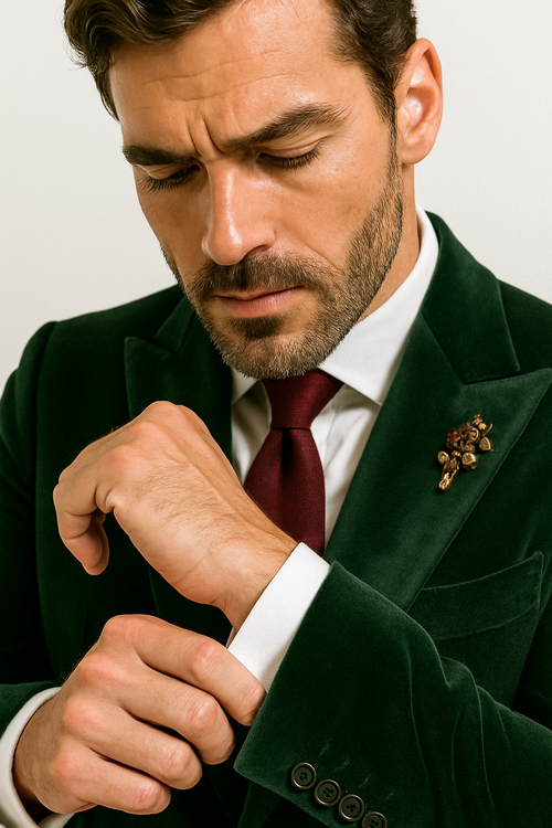 Velvet Cutaway Tuxedo - Velvet Morning Suit - Velvet Tail Tuxedo - Green