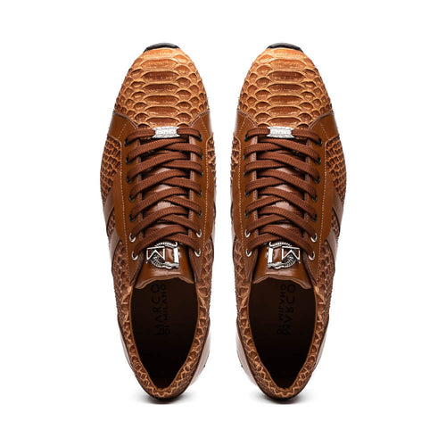 Marco Di Milano Verona Python & Calfskin Sneakers Honey