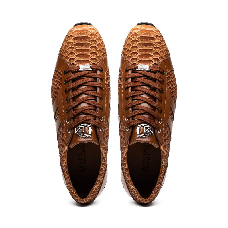 Marco Di Milano Verona Python & Calfskin Sneakers Honey