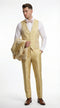 Vitali Mens Yellow Gold Designer Tuxedo Suit Set â Luxury Wedding Prom Formal Tuxedo with Vest Bow Tie in Champaign Color