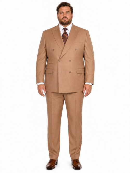 Vitali Tan Double Breasted Suit – Men’s 2 Piece Formal Suit for Wedding, Business and Special Events khaki beige color