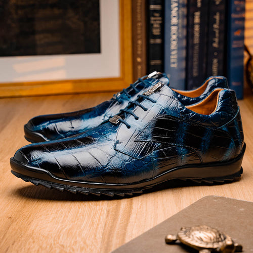 Marco_Di_Milano Vulcan Rustic Navy Leather Shoe