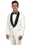 "Mens Stacy Adams Suit - Stacy Adams Suit Men's Ivory Tuxedo - Vested One Button Shawl Lapel"