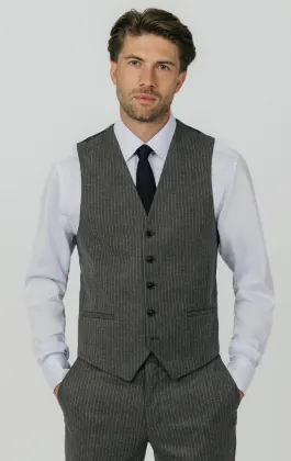 Charcoal Chalkstripe Vest
