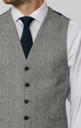 Light Grey Donegal Tweed Vest