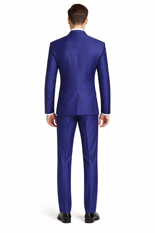 Wedding Groom Suit - Prom 2026 Tuxedo Suit - No Collar Weddig Tuxedo - Blue
