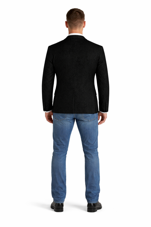 Western Blazer - Saco Vaquero Para Hombre - Paisley Blazer in Black