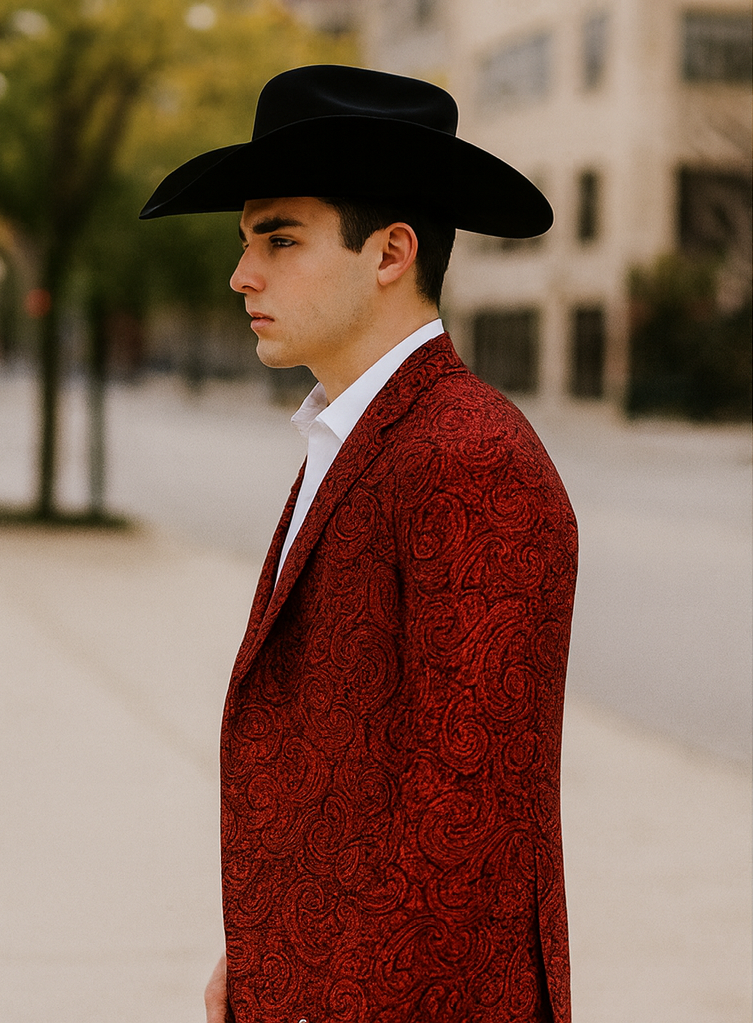 Western Blazer - Saco Vaquero Para Hombre - Paisley Blazer in Red