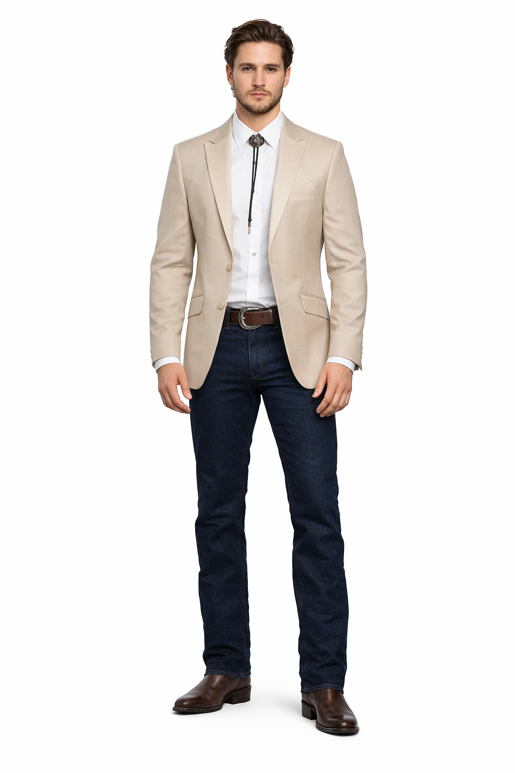 Western Suit - Trajes Para Hombres - Cowboy Formal Attire - Trajes De Novio - Slim Fit Western Tan