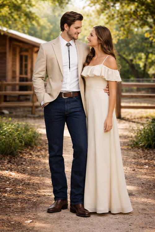 Western Suit - Trajes Para Hombres - Cowboy Formal Attire - Trajes De Novio - Slim Fit Western Tan