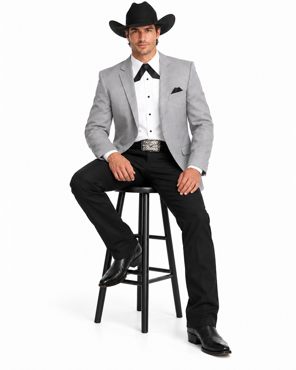 Western Suits For Wedding - Western Tuxedo - Cowboy Tuxedo Grey