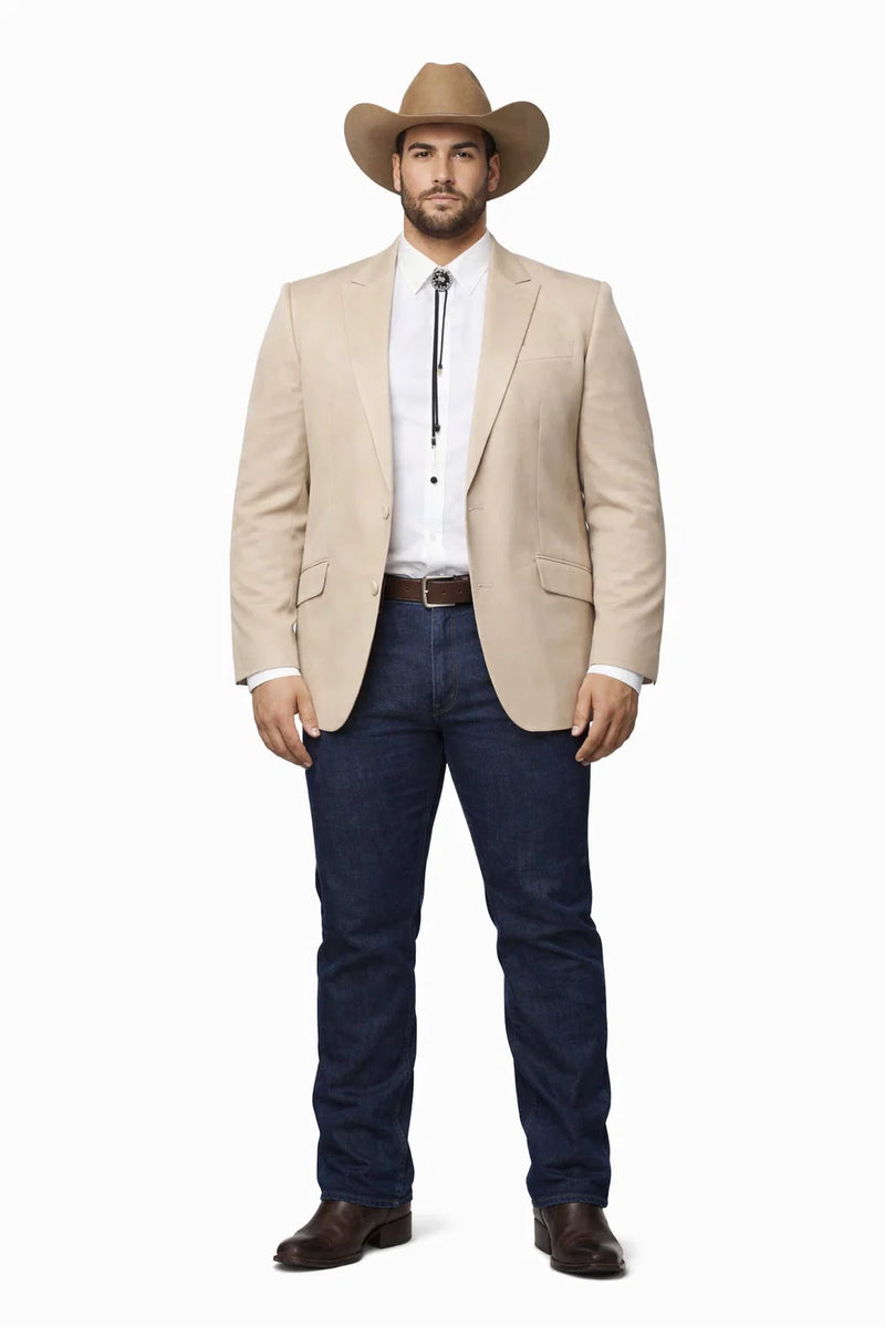 Western Tan Tuxedo Dinner Jacket - Light Khaki Beige Color