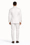 Mens Designer Modern Fit Double Breasted Suit with Gold Buttons in White