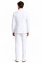 Mens Double Breasted Summer Seersucker Suit in White Pinstripe