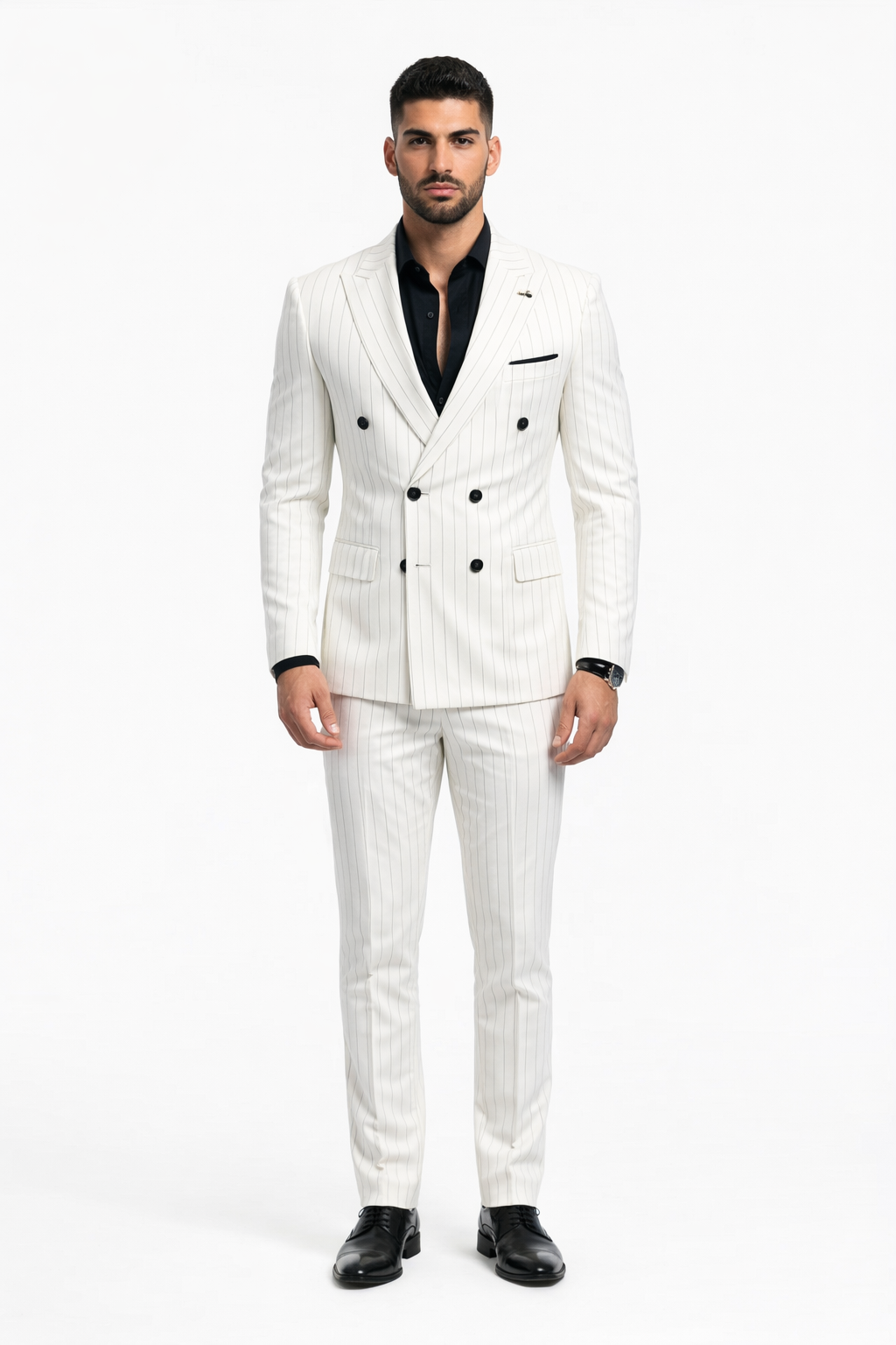 White Suit With Black Pinstripe - 1920'S 1940'S Dress Suit