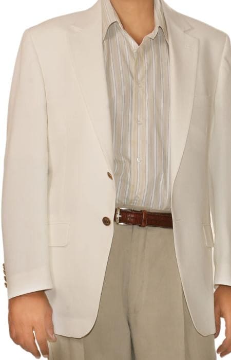 Wholesale Mens Jackets - Wholesale Blazer -White 2-button front Blazer