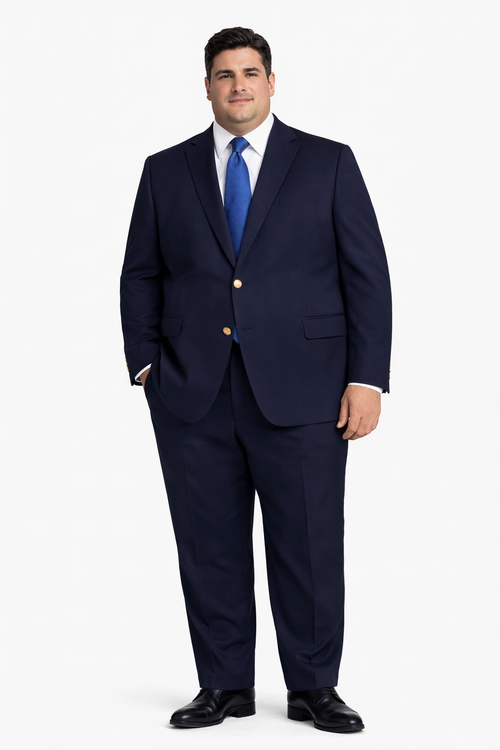 Wholesale Mens Jackets - Wholesale Blazer - Navy Blue Four-button Blazer