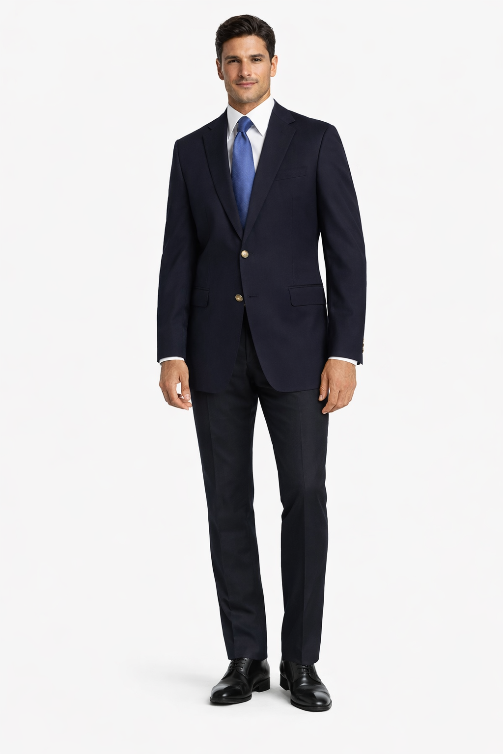 Wholesale Mens Jackets - Wholesale Blazer - Navy Blue Four-button Blazer