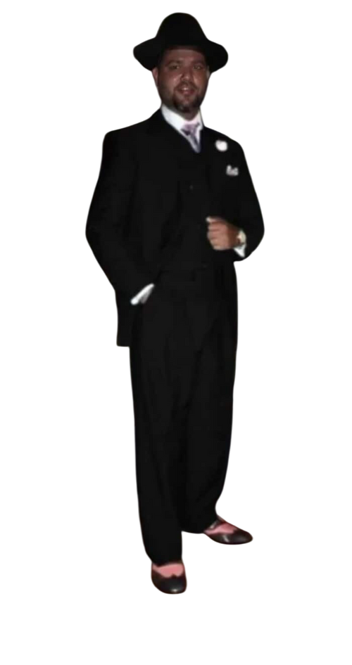 Wide Leg Pleated Pants Pants - 100% Wool Suit - Double Breasted Vest Peak Lapel - Classic Fit Suit - Vested Suit - Black