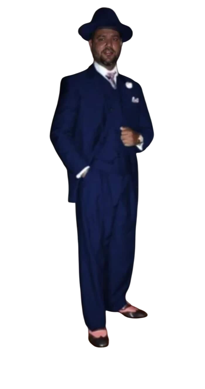Wide Leg Pleated Pants Pants - 100% Wool Suit - Double Breasted Vest Peak Lapel - Classic Fit Suit - Vested Suit - Navy