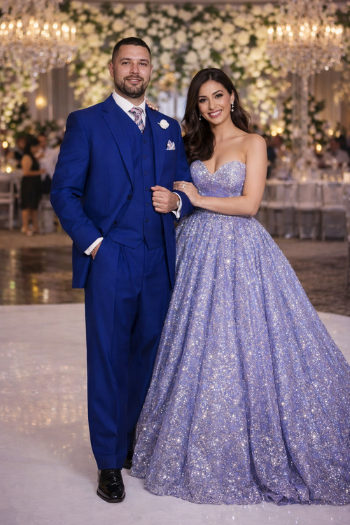 Wide Leg Pleated Pants Pants - 100% Wool Suit - Double Breasted Vest Peak Lapel - Classic Fit Suit - Vested Suit - Royal