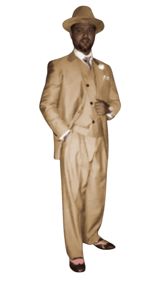 classic peak lapel tan suit for men