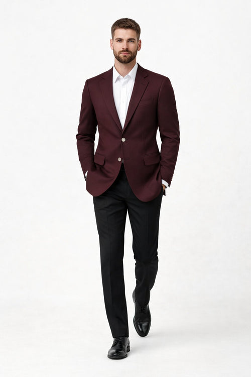 Wholesale Mens Jackets - Wholesale Blazer - Dark Burgundy ~ Maroon ~ Wine