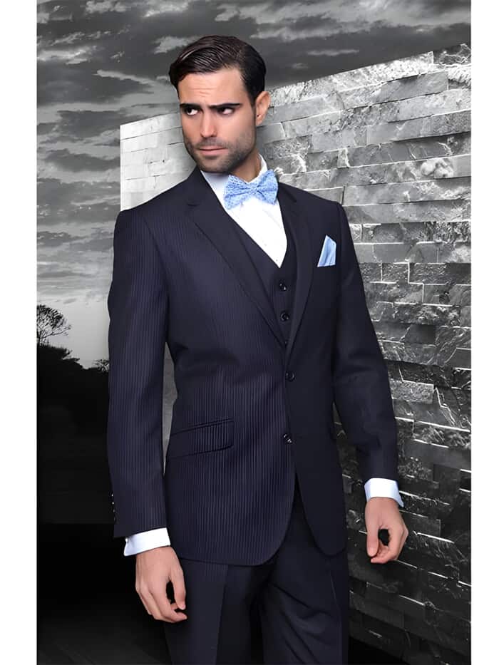 Mix and Match Suits Men's Suit Separates Wool Fabric Navy Blue Suit By Alberto Nardoni Brand main image 1