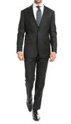 Yves Grey Plaid Check Men'S Premium 2PC Premium Wool Slim Fit Suit
