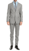Yves Light Grey Plaid Check Men'S Premium 2PC Premium Wool Slim Fit Suit