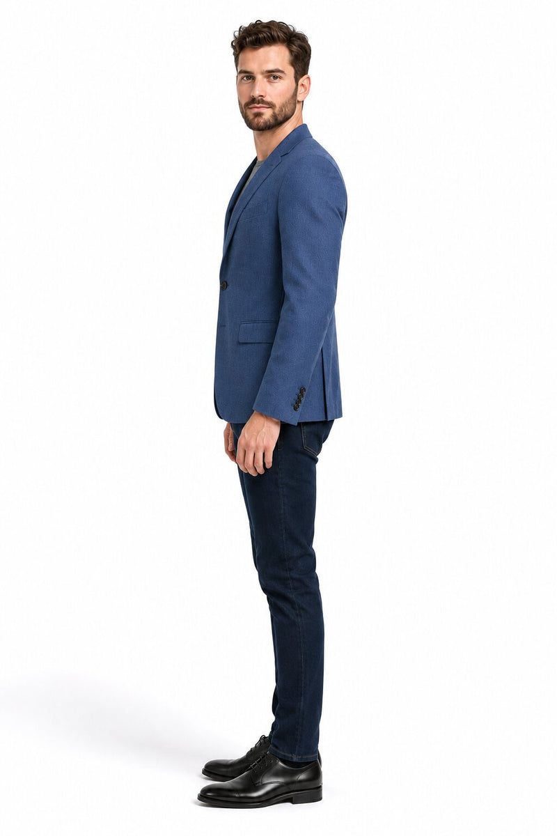 Zacchi Terri 73911 Mens Cobalt Blue Blazer – Slim Fit Stylish Formal and Party Wear Jacket