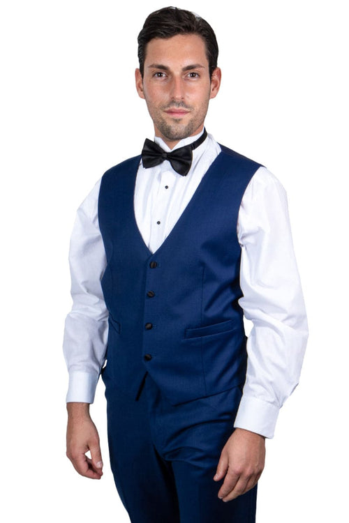 Men’s Stacy Adams Vested Shawl Lapel Suit – Indigo Blue