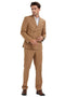 "Men's Slim Fit Pinstripe Suit - Double Breasted Bold Gangster, Camel"