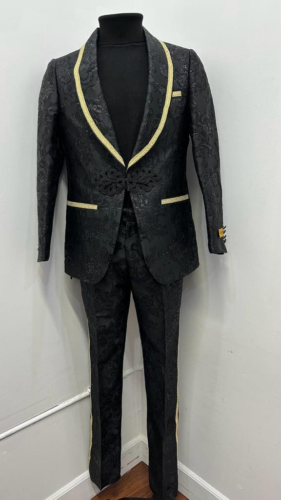 Black and Gold Prom Suit Alberto Nardoni - Main Image